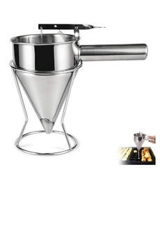 BAIG Stainless Steel Piston Funnel With Support For Sauce Cream Dosing Chocolate Pastry Dispenser Waffle Making Kitchen Tool  - Image 1