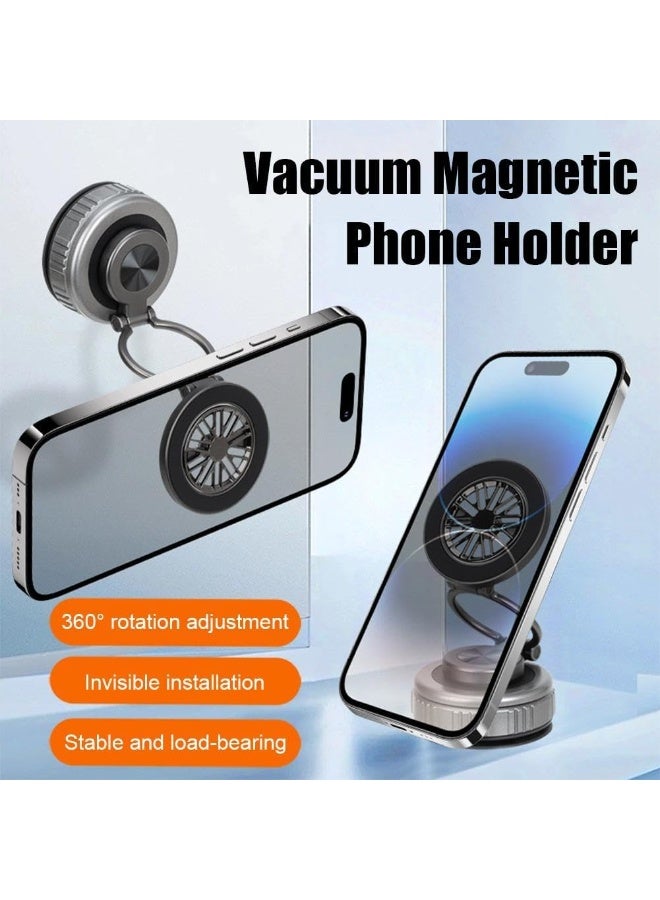 MUNTAQI Electric Vacuum Magnetic Suction Phone Holder – Foldable Smart Double-Sided Magnetic Phone Mount for Car, Desk, and Home, 360° Adjustable Strong Suction Mobile Stand Compatible with All Smartphones - Image 5
