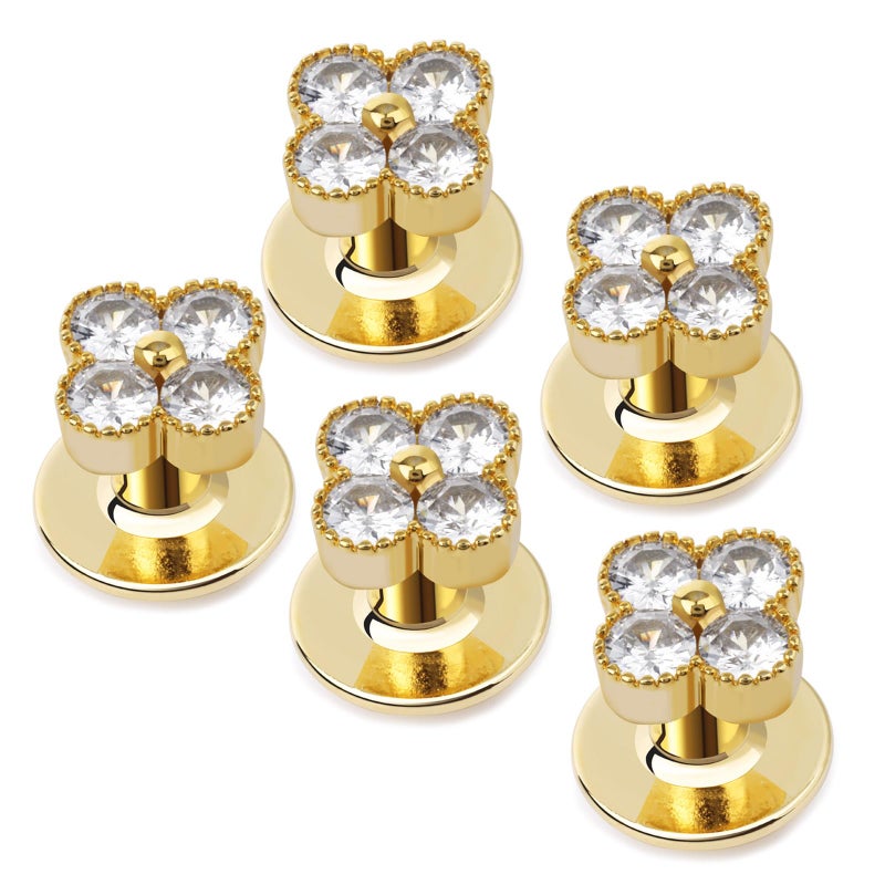 HAWSON Crystal Tuxedo Studs for Mens Tuxedo Shirt,5 PCS Tuxedo Buttons for Birthday Wedding Party Christmas. - Image 1