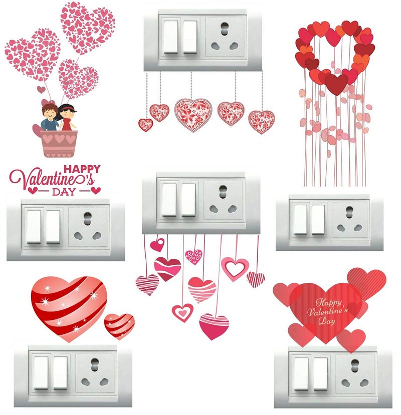 DecorVilla Decor Villa Valentines Day Switch Board Sticker Decal PVC Vinyl Size 25 Cm X 25 Cm - Image 1