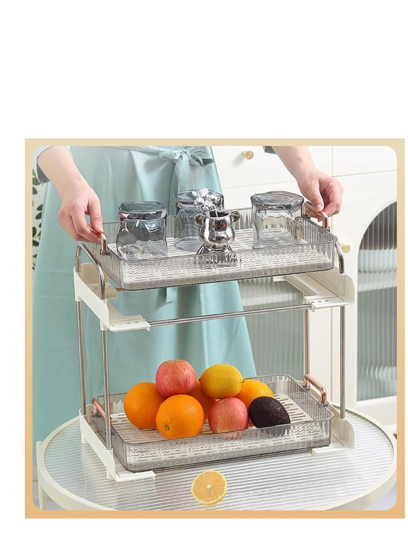 SYOSI - 2-Tier Mugs Drying Rack, Coffee Mug Holder Glass Cup Rack, Water Cup Drying Rack, Cup Storage Shelf, Cups and Mugs Storage Organizer, for Countertop Bathroom Organizer Countertop - Image 1