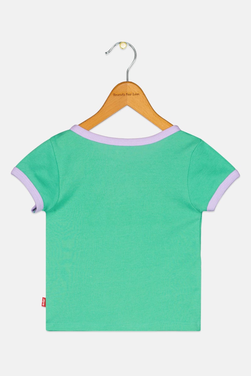 Levi's Toddlers Girl Brand Logo Short Sleeve T-Shirt, Green - Image 2