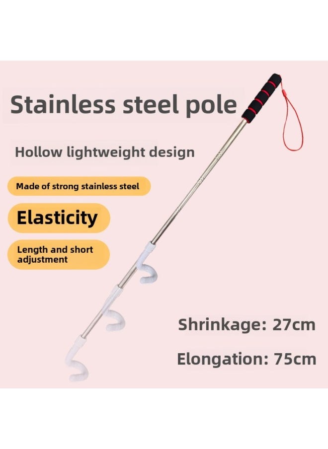 Children's Rolling Iron Ring Rolling Iron Ring Nostalgia Adult Primary School Students Fun Bold Push Ring Gan Tong Kindergarten Push Ring-Specifications:Telescopic Rod  - Image 1