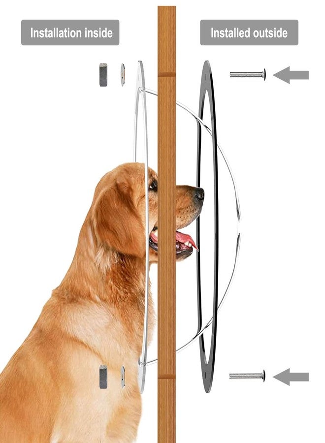EVTSCAN Dog Fence Window Transparent Acrylic Dome Pet Window Semicircle Pet Peeping Accessory 33cm Diameter for Dog Cat - Image 3