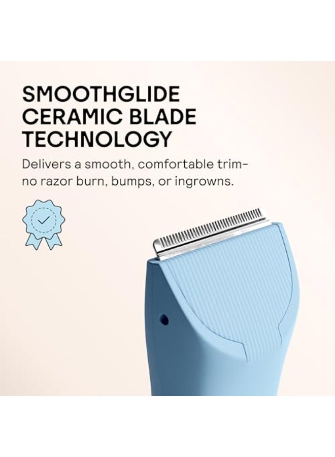 MERIDIAN The Trimmer Original | Body Hair Trimmer for Men & Women | Sky | Rechargeable and Waterproof Shaver for Pubic Area, Chest, Back, Underarms and Bikini Line, with 2 Guide Combs Included - Image 5