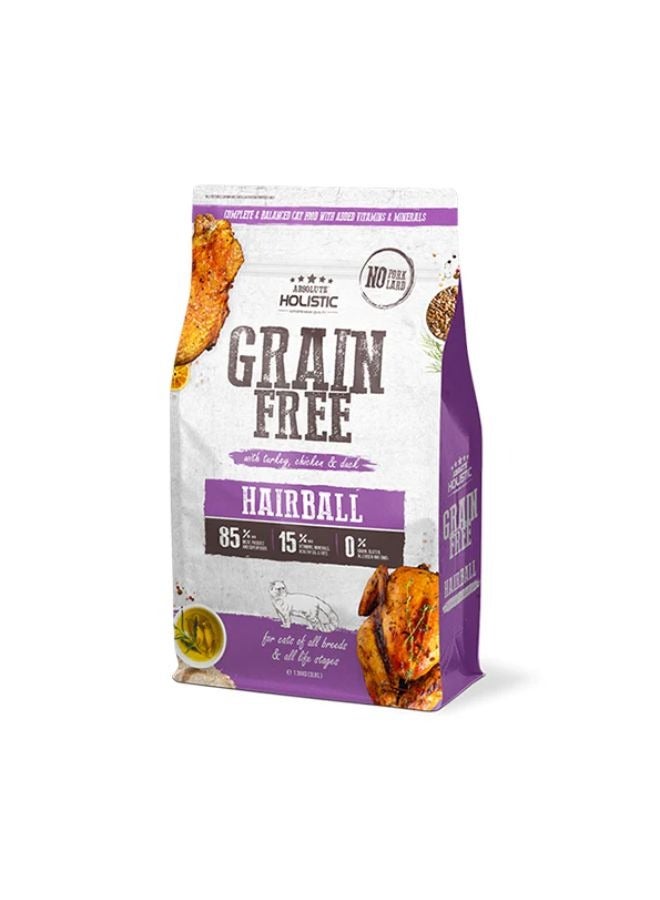 Absolute Holistic Hairball Removal Turkey, Chicken and Duck Dry Food for all Cat Life Stages 1.36 kg - Image 1