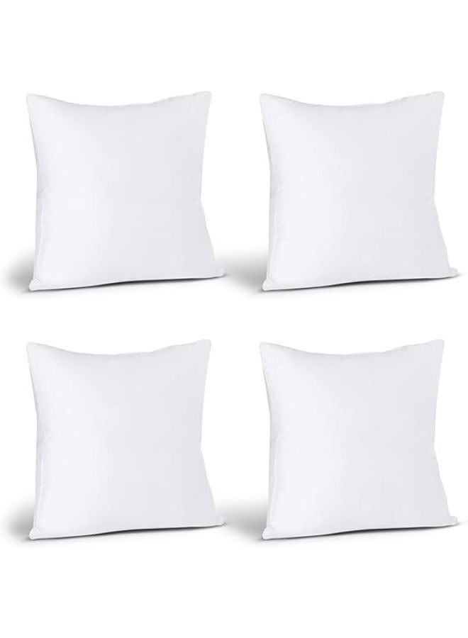 Bedding Throw Pillows Insert (Pack of 4, White) - 18 x 18 Inches Bed and Couch Pillows - Indoor Decorative Pillows - Image 1