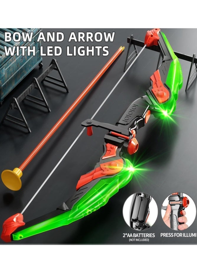 BELLSBERRY مجموعة قوس وسهم للرماية مع أضواء LED | 10 سهام بكوب شفط، لوحة رمي، حافظة و 3 زجاجات لعبة إطلاق النار - Image 4