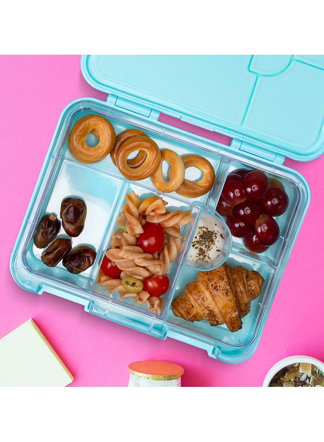 Eazy Kids 6 To 4 Convertible Compartment Bento Lunch Box With Sandwich Cutter Set Unicorn - Green  - Image 5