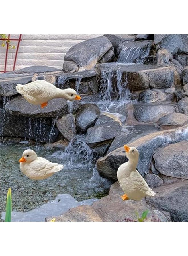 Generic 3 Pieces Resin Animal Figurines Yard Decorations Garden Statues Duck Figurines Home Decor for Bedroom Fountain Fish Tank Lawn  - Image 5