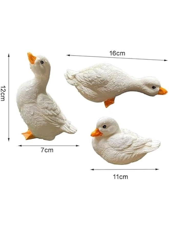 Generic 3 Pieces Resin Animal Figurines Yard Decorations Garden Statues Duck Figurines Home Decor for Bedroom Fountain Fish Tank Lawn  - Image 4