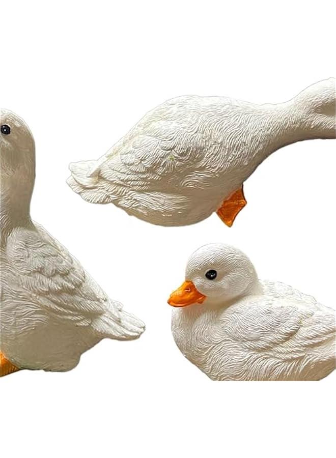 Generic 3 Pieces Resin Animal Figurines Yard Decorations Garden Statues Duck Figurines Home Decor for Bedroom Fountain Fish Tank Lawn  - Image 3