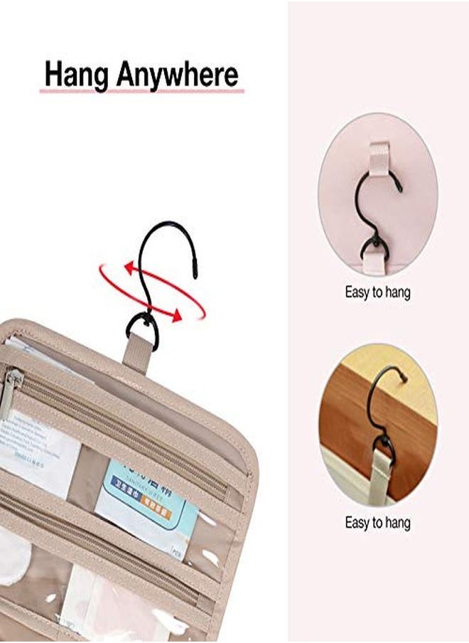 BAGSMART - Toiletry Bag Hanging Travel Makeup Organizer With Tsa Approved Transparent Cosmetic Bag Makeup Bag For Full Sized Toiletries, Large-Pink - Image 1