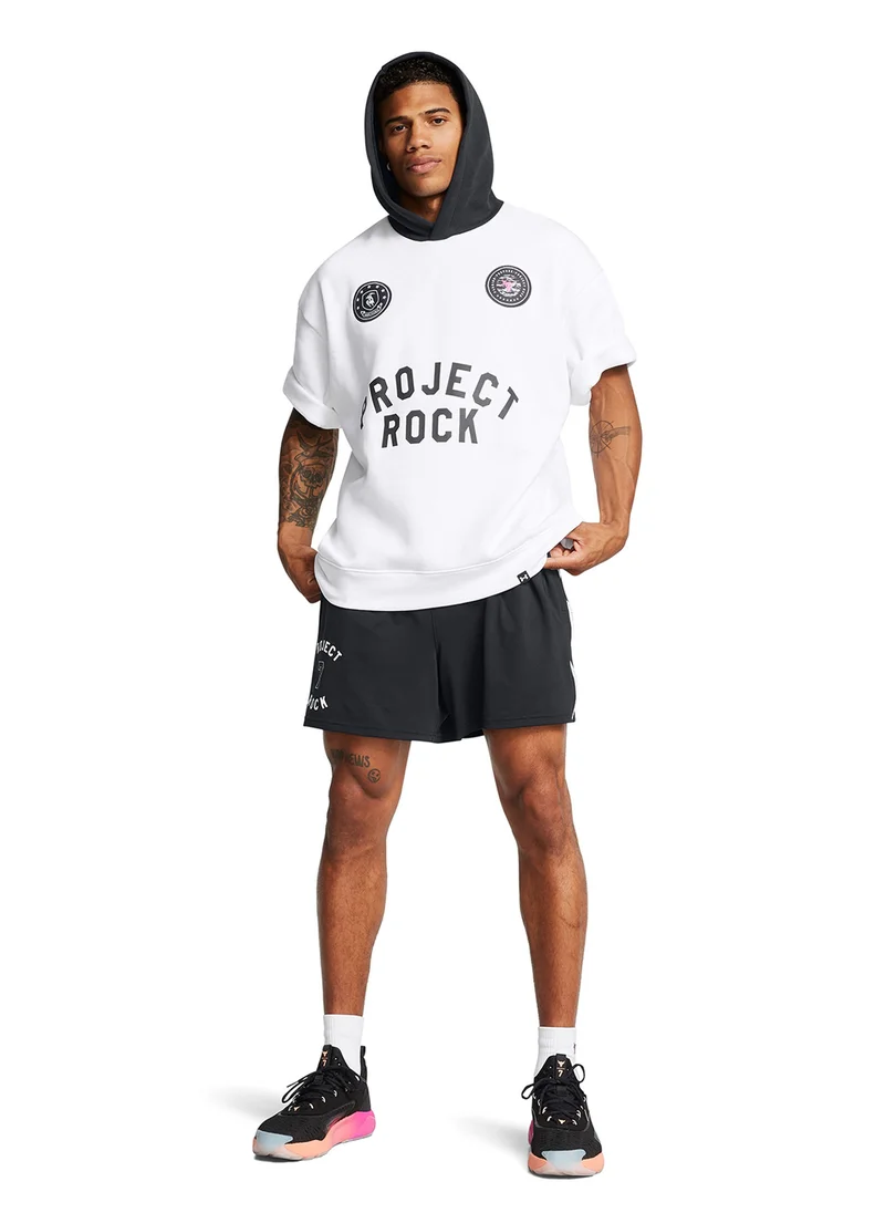 اندر ارمور Project Rock Icon Fleece Short Sleeve Hoodie