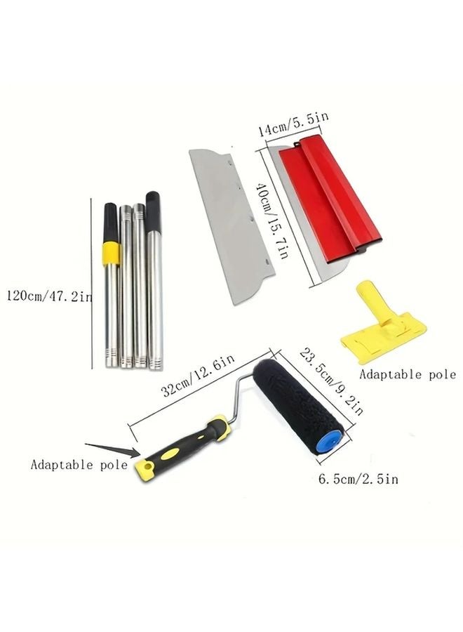 Durable Plastic Scraper Set With Clamp 4 Multi Purpose Tools Flexible Rigid Blades Ergonomic Handle - Image 1