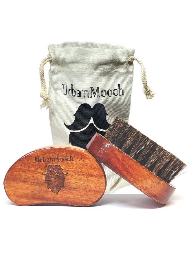 UrbanMooch Pocket Size Boar Bristle Beard Brush With Wooden Handle For A Healthy Beard & Styling - Image 1