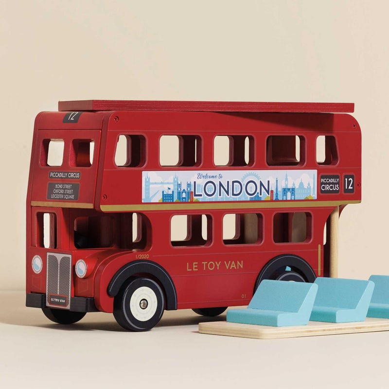 Le Toy Van - Cars & Construction - London Double Decker Bus Toy - London Toy Bus - Wooden Toy Bus - Role Play Toys - Suitable for Girls and Boys Toys Age 3 + - Image 2