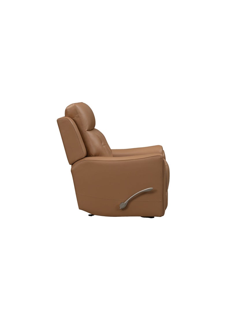 KING KOIL Hester Manual Rocker Recliner, Leather Caramel - Image 4