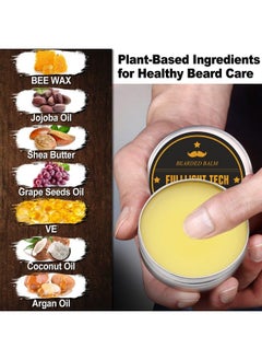 FULLLIGHT TECH 2 Pack Beard Balm With Citrus Scent Coconut & Argan & Jojoba Oils Styles Hydrates & Smooths Beards & Mustachesbeard Styling Balm For Mens Gifts For Men  - Image 3