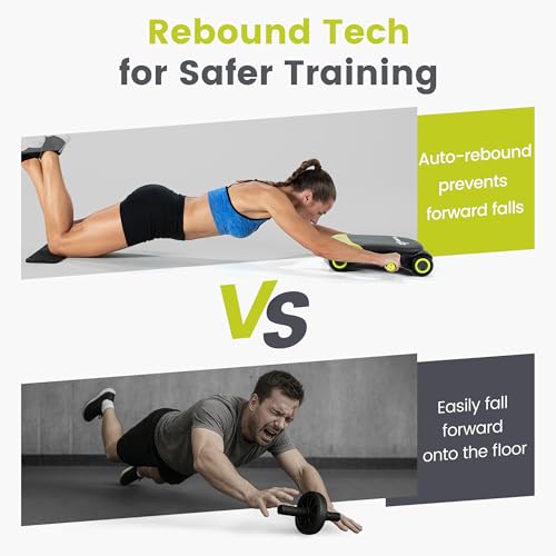 WONDER CORE Slide Fit: Ab Roller Wheel with Elbow Support, Automatic Rebound Ab Abdominal Exercise Roller Wheel, Abs Workout Equipment, Fitness Rolling Board with Knee Pad for Home Gym (Green) - Image 4