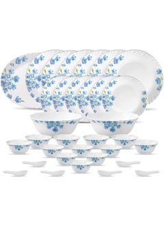 La Opala Laopala Opalware Diva Aster Blue Dinner Set - Pack of 33 Piece  - Image 1