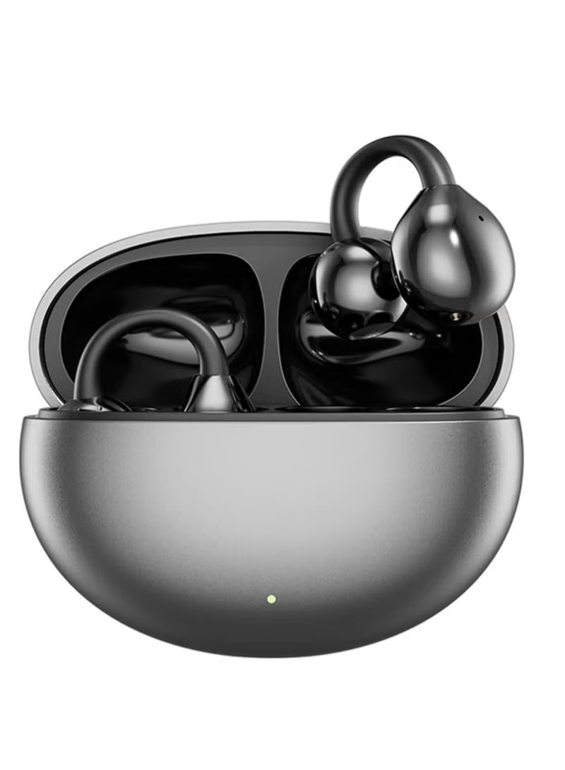 Clip on Earbuds Open Ear Wireless Bluetooth 5.4 Headphones,50H Play, Sports Over Ear Buds, Comfortable for Small Ears & Glasses Wearers, Workouts-Android/iOS (Black) - Image 1