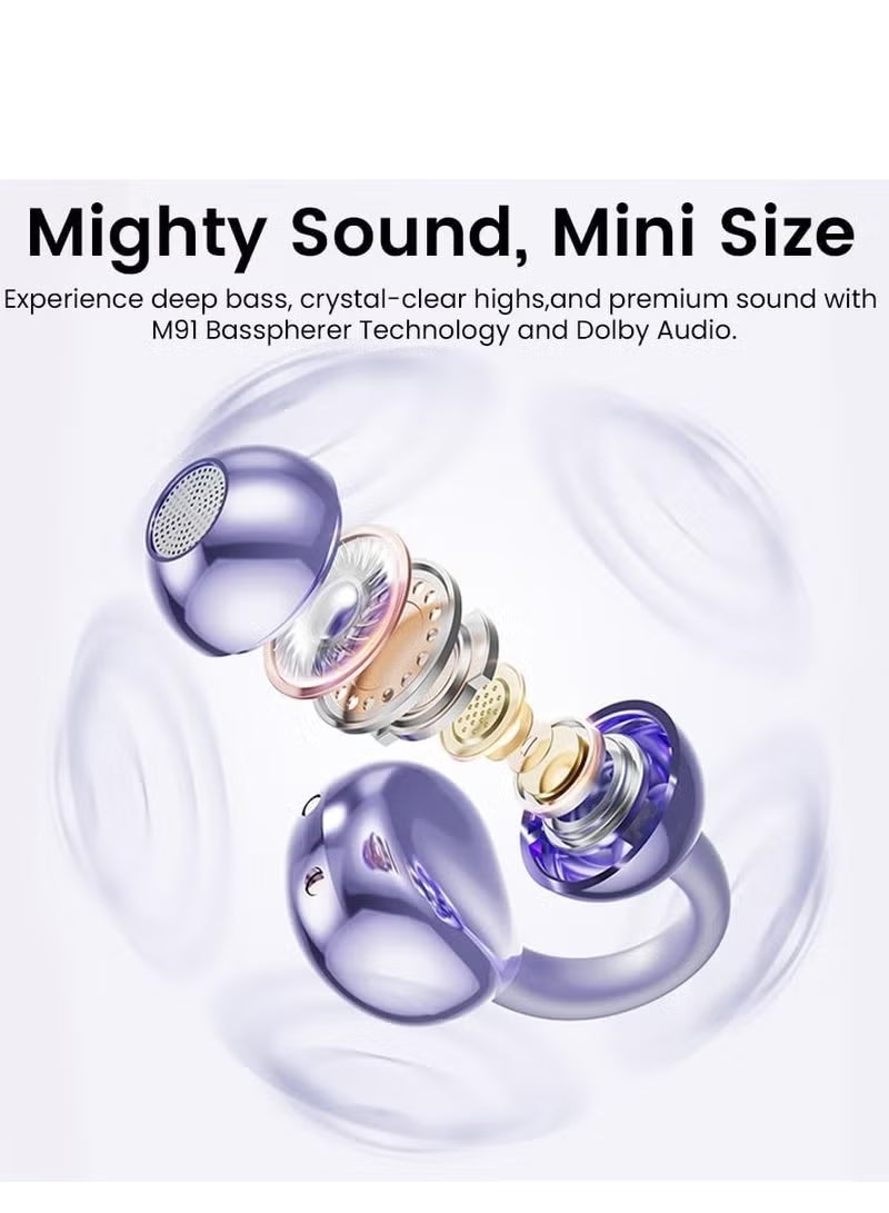 Clip on Earbuds Open Ear Wireless Bluetooth 5.4 Headphones,50H Play, Sports Over Ear Buds, Comfortable for Small Ears & Glasses Wearers, Workouts-Android/iOS (Black) - Image 5