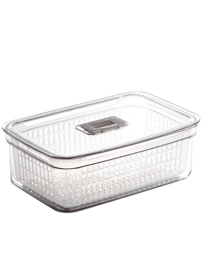 BINO BINO | Produce Saver - 15.2 Cup/3.6L | Fridge Storage Containers for Fruits and Vegetables | Vegetable Storage with Adjustable Air Vent, Removable Basket | BPA-Free Fridge Organizers and Storage - Image 1