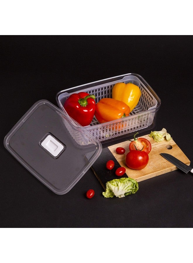 BINO BINO | Produce Saver - 15.2 Cup/3.6L | Fridge Storage Containers for Fruits and Vegetables | Vegetable Storage with Adjustable Air Vent, Removable Basket | BPA-Free Fridge Organizers and Storage - Image 4