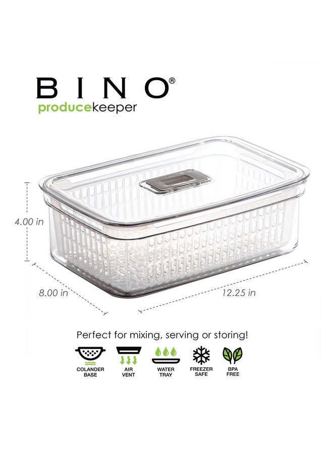 BINO BINO | Produce Saver - 15.2 Cup/3.6L | Fridge Storage Containers for Fruits and Vegetables | Vegetable Storage with Adjustable Air Vent, Removable Basket | BPA-Free Fridge Organizers and Storage - Image 2