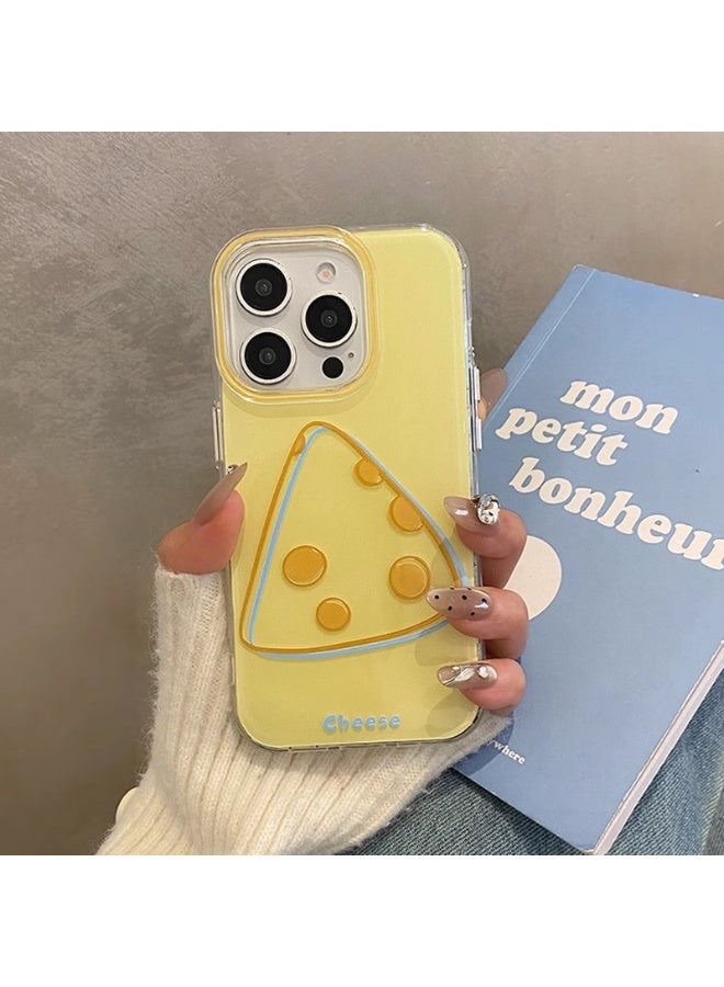 NIBEMINENT Protective TPU Case Cover For iPhone 16, Yellow Triangle Cheese Single Shell