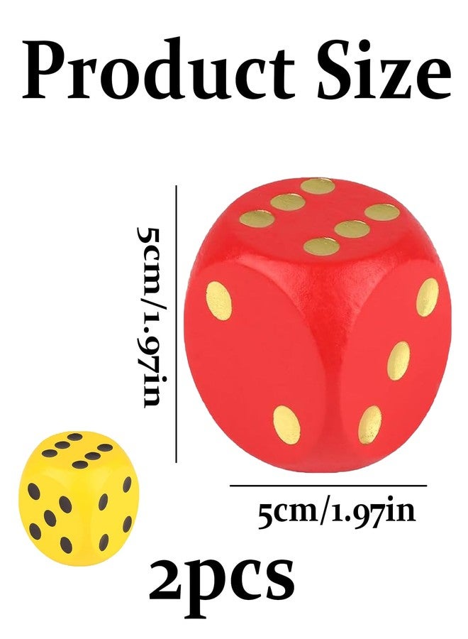 BdelrinQue 2Pcs Dice Cube, Big Dic, Big Dice Cube for Games Suitable for Tabletop Games, Backyard Parties and Camping Trips(5 * 5 * 5CM) - Image 2