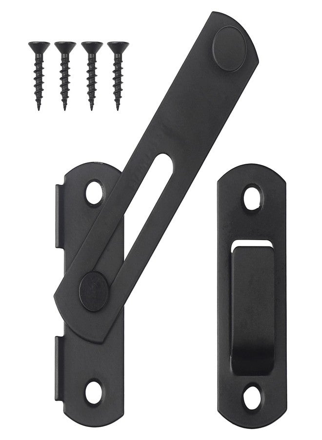 LiStarUs 1 Pack 4 Inch Flip Latch Gate Latches, Matte Black Stainless Steel Safety Door Sliding Locks for Barn Windows Cupboards Wooden Fence Grilles - Image 1
