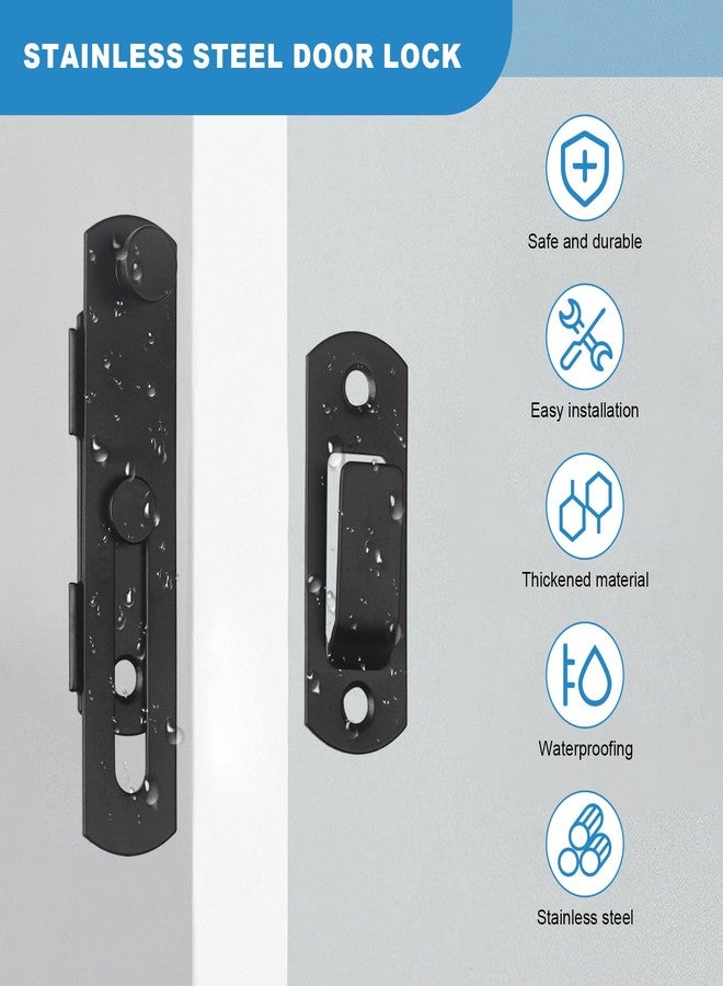 LiStarUs 1 Pack 4 Inch Flip Latch Gate Latches, Matte Black Stainless Steel Safety Door Sliding Locks for Barn Windows Cupboards Wooden Fence Grilles - Image 5