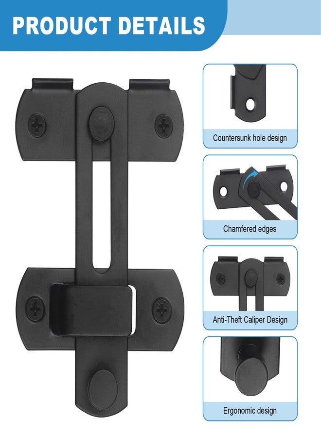 LiStarUs 1 Pack 4 Inch Flip Latch Gate Latches, Matte Black Stainless Steel Safety Door Sliding Locks for Barn Windows Cupboards Wooden Fence Grilles - Image 3