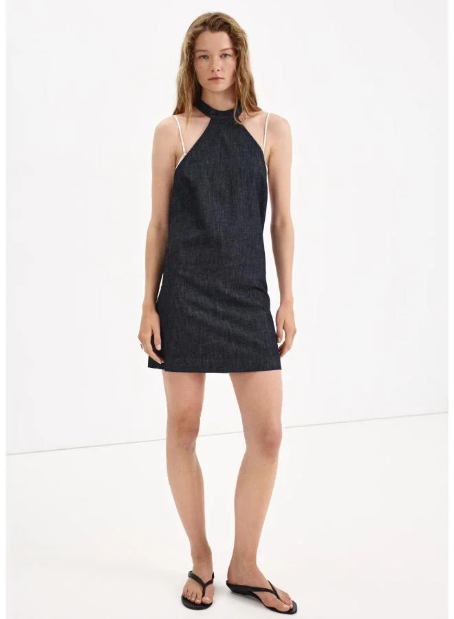 مانجو Halter Denim Dress