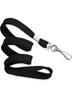 MIFFLIN Flat Non-Breakaway Black Lanyards For Id Badges, Comfortable Neck Straps (5 Pack)  - Image 1