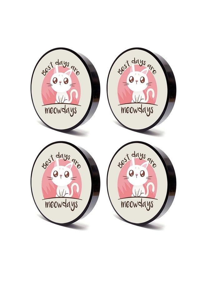 Tinywalk New cat plusy Coaster Wooden Printed Coaster (4X4) inch Set of 4 Pieces - Image 2