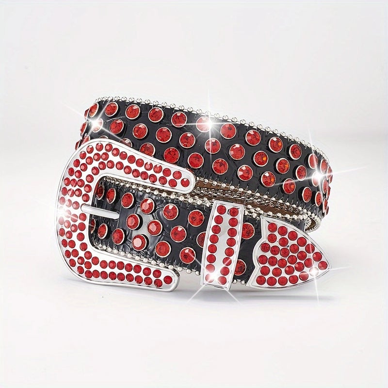 Punk Belt Style Mosaic Rhinestone Sequins Girl Style Rock Men'S And Women'S Belt Fashion Belt - Image 3