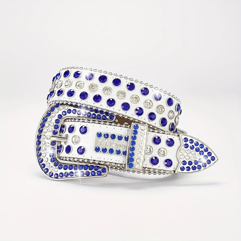 Punk Belt Style Mosaic Rhinestone Sequins Girl Style Rock Men'S And Women'S Belt Fashion Belt - Image 4
