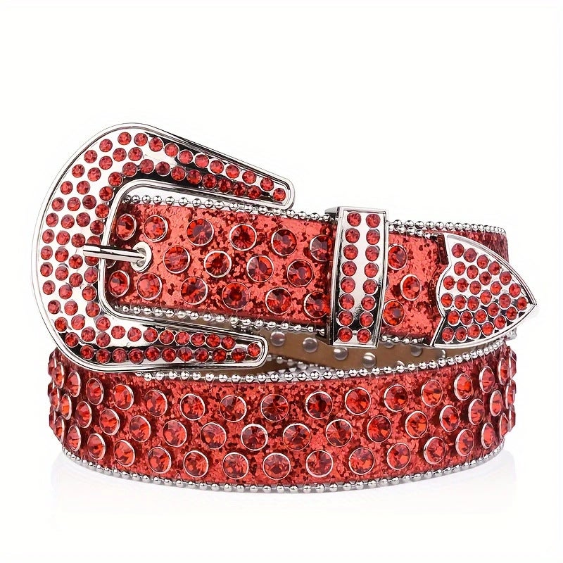Punk Belt Style Mosaic Rhinestone Sequins Girl Style Rock Men'S And Women'S Belt Fashion Belt - Image 1