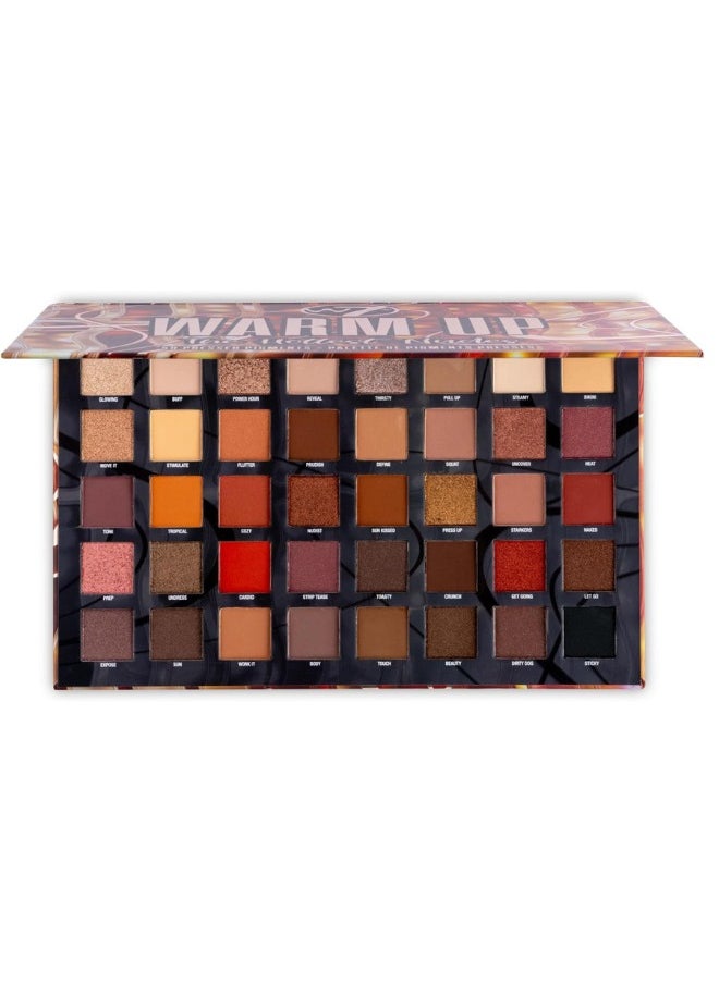 W7 Cosmetics Warm Up Pressed Pigment Palette - 40 High Impact Warm Tone Colours - Flawless Long-Lasting Glam Makeup  - Image 2