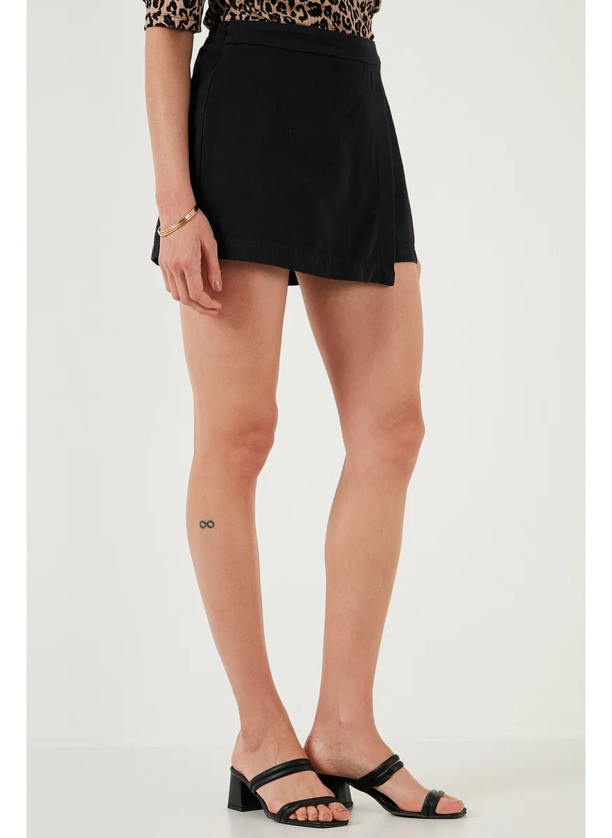 Lela Cotton Zippered Asymmetric Mini Short Skirt Women's Short Skirt 668YP4411
