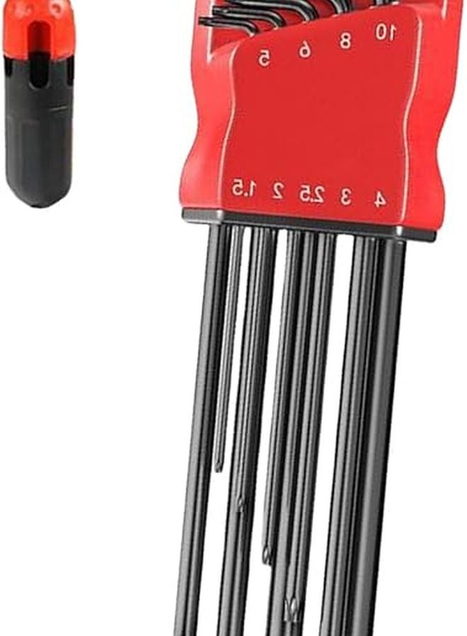 مجموعة مفكات برأس نجمي 9 قطع بحواف مصقولة ومفتاح سداسي أسود متخصص - Image 5