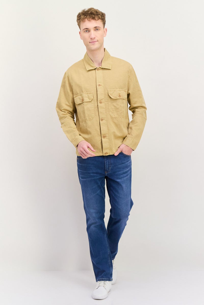 GANT Men Regular Fit Solid Long Sleeves Casual Shirt, Hazelwood Beige - Image 4