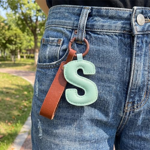 Hoheng Initial Keychain Car Keychain for Car Keys Leather Bag Charm Initial Letter Purse Charms Women's Keyrings & Keychains - Image 4