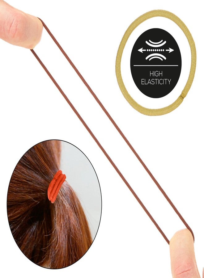 Expressions 216-Piece Elastics Value Pack: 4mm Earth Tones/Neutral Colors Hair Ties, No Metal Ponytail Holders for All Hair Types Including Thick and Curly - Image 5