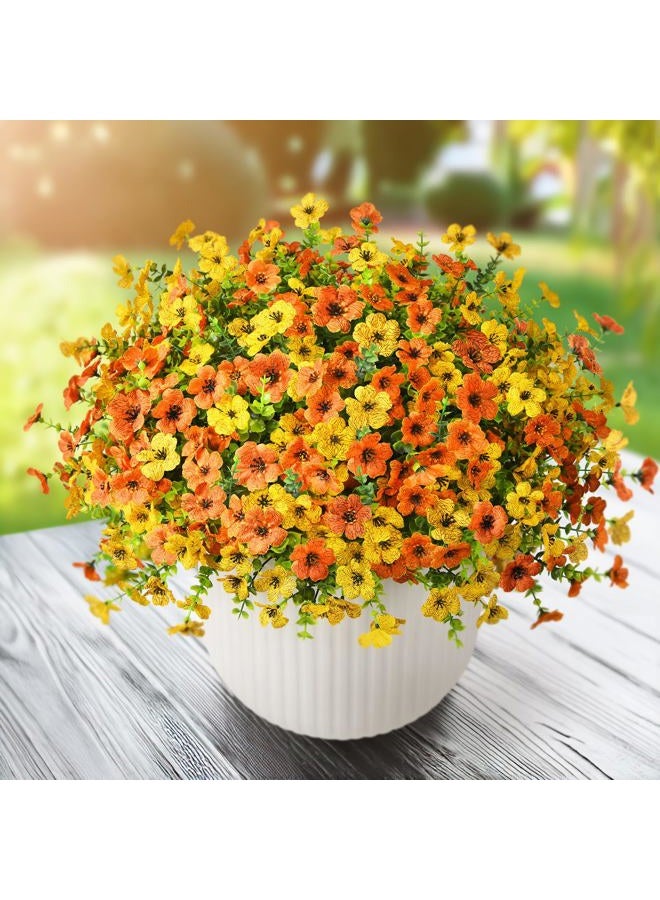 ZFProcess Artificial Faux Plants Flowers Outdoors Spring Decoration, 12 Bundles Faux Silk Colorful Daisy Flowers Look Real UV Resistant No Fade for Garden Porch Window Box Pot Planters Decor(Orange Yellow) - Image 4