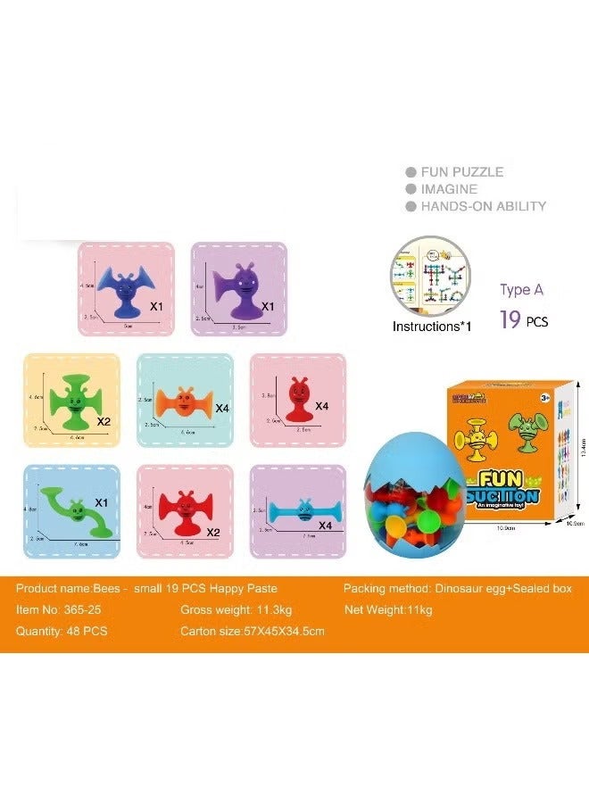 مغص بيتة النحل ، كتل بناء متعددة الاستخدامات منخفضة الصلابة ، لعبة تعليمية للأطفال (مجموعة من 19 قطعة) - Image 1