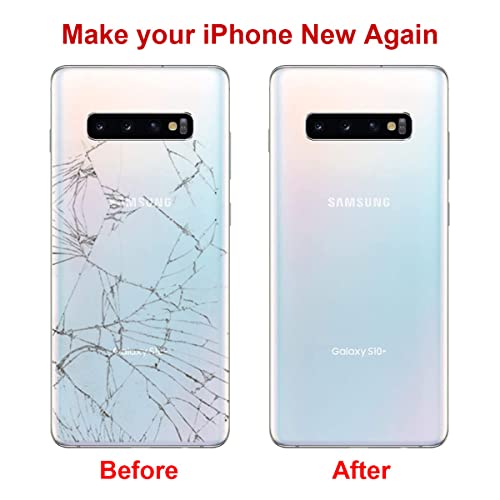Perzework Rear Back Glass Replacement for Samsung Galaxy S10+ Plus 6.4 inches with Reparing Toolkit and Pre-Installed Adhesive (Prism White) - Image 4